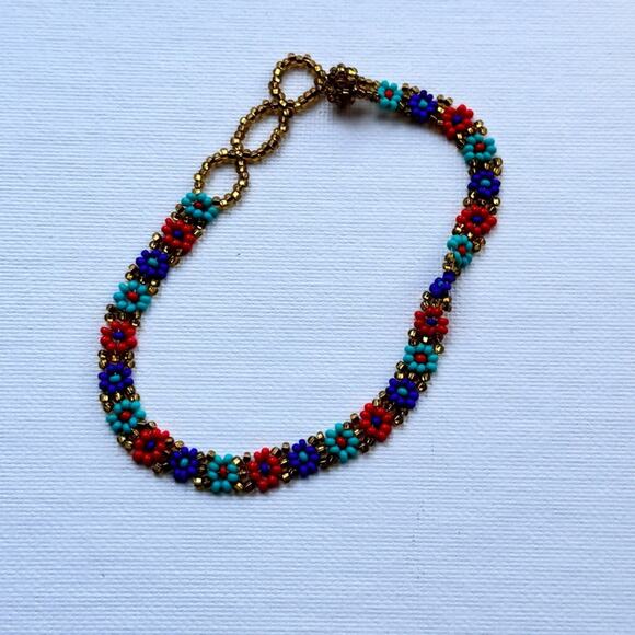 Multi-color  Beaded Anklet Fashion Statement Jewelry  New without tag - Picture 1 of 8